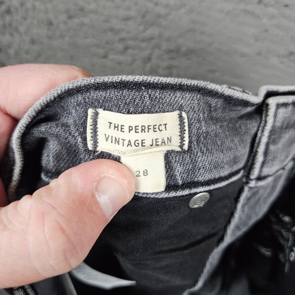 Madewell The Perfect Vintage Jean Womens Gray Distressed Straight Leg Size 28 - Picture 6 of 10